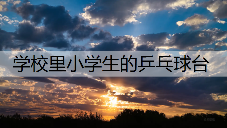 学校里小学生的乒乓球台